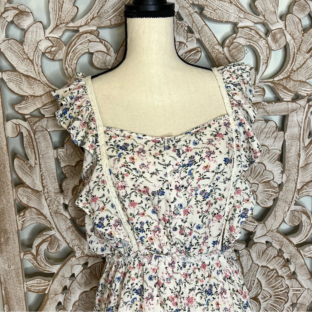EUC Wild Fable Cottagecore Floral Ruffle Rayon Tiered Sundress Sz S - Picture 2 of 6